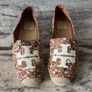 Flawed Tory Burch Ines Confetti Cork Espadrilles